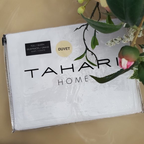 Tahari Other - TAHARI Home Full/Queen 100% Cotton Moss Bright White Duvet